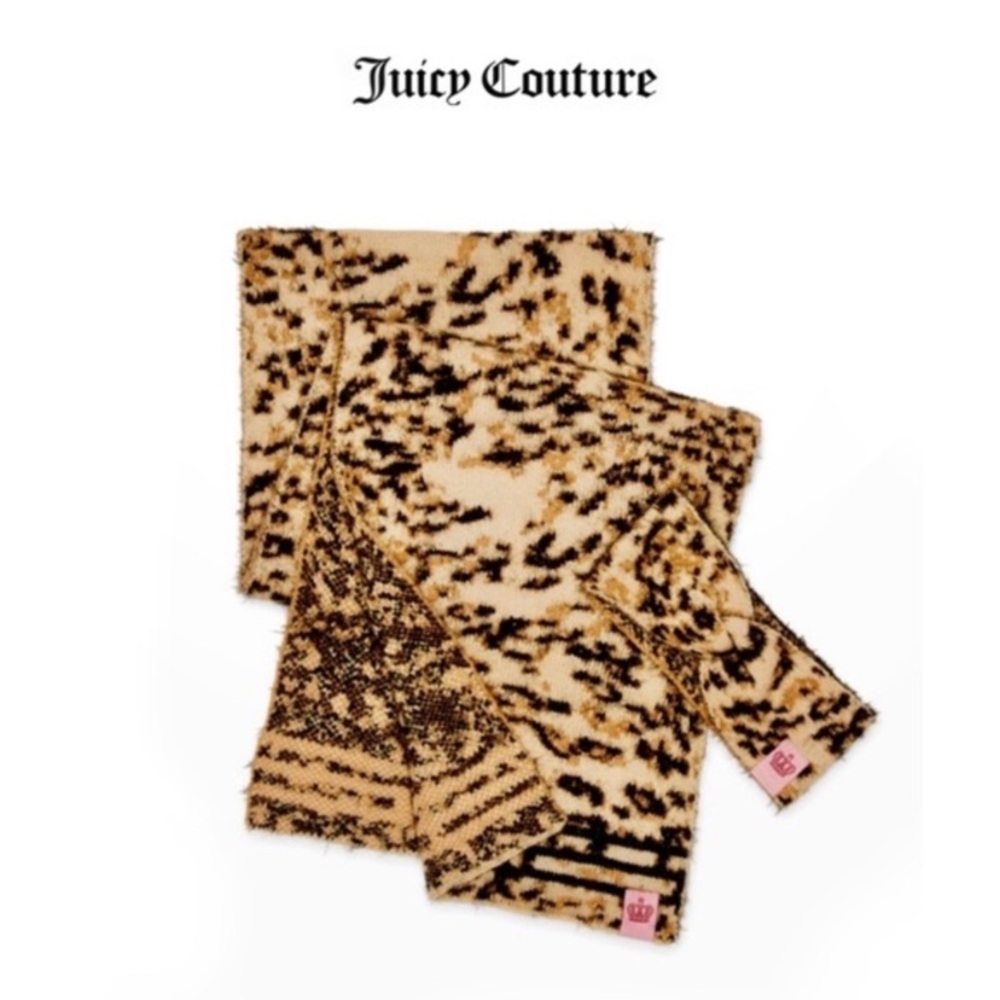 Juicy Couture Cheetah Scarf Headband Set NWT